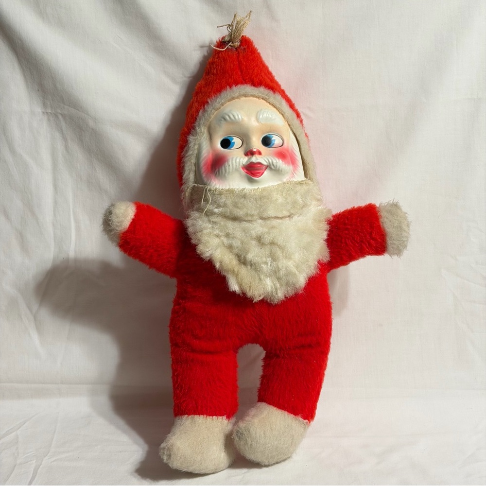 Vintage Mask Face Santa Claus Plush Doll